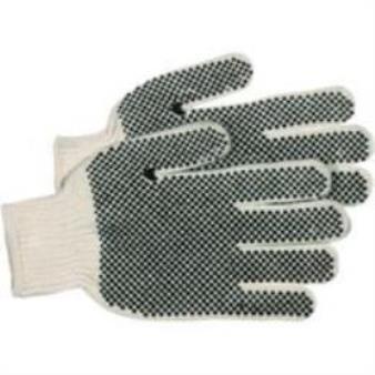 GLOVE WHT KNIT W/PVC DOTS RV L