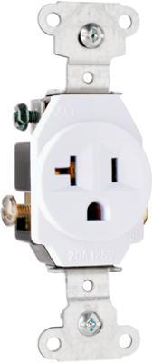 20A WHT HD SGL OUTLET