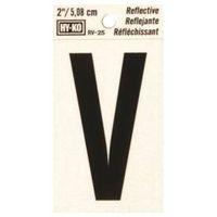 LETTER HOUSE V 2IN REFL BLK
