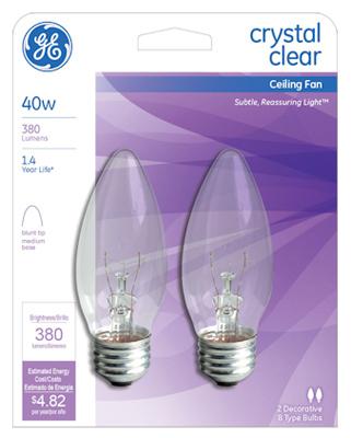 GE 2PK40W CLR Bulb