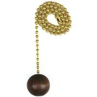 CHAIN PULL W/WALNUT BALL 12IN