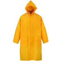 COAT RAIN W/HOOD YELLOW LARGE