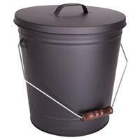 BUCKET ASH W/LID BLK 4PC 13IN