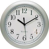 CLOCK WALL RND SILVER 8.5IN