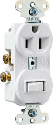 15A WHT SWITCH/OUTLET