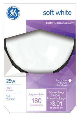 GE25W 3" WHT GLOBE BULB