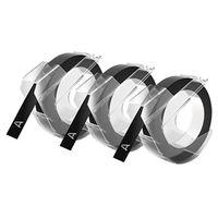 TAPE EMBOSS PVC 9MM X 3M BLK