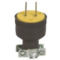 PLUG RUB 2WR BLK 2P 15A 125V
