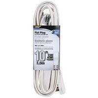 CORD EXTEN FLAT PLUG 10FT WHT