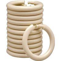 RING SHOWER CURTAIN BEIGE 12PC