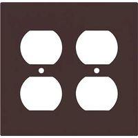 WALL PLATE 2GNG DPLX RECPT BRN