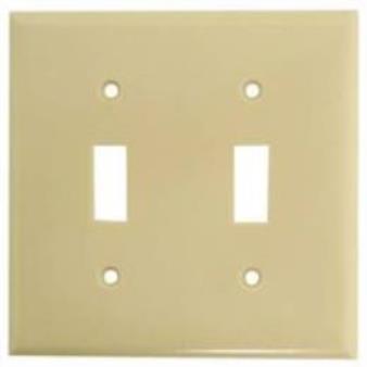 WALL PLATE TOGGLE 2GANG IVORY