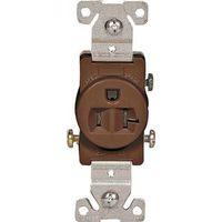 RECPT SINGLE COMM 3WRE 20A BRN