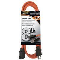 CORD EXT OUTDOOR 16/3X8FT ORG