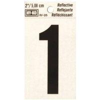 NUMBER HOUSE 1 2IN REFL BLK