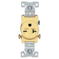 RECEPTACLE SNGL IVORY 20A 250V