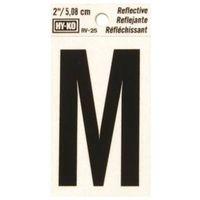 LETTER HOUSE M 2IN REFL BLK