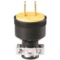 BLACK RUBBER ROUND 2WIRE PLUG