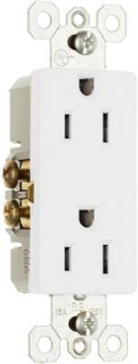 15A WHT 2P DECO OUTLET