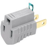 ADAPTER W/GROUND GRAY 2PK