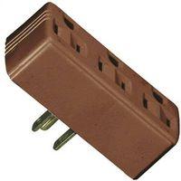 TAP 3OUTLET GND 2P3W PLAST BRN