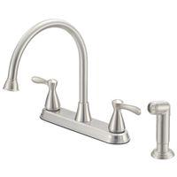 FAUCET KITCHEN 2-HANDLE SS 8IN