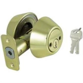 DEADBOLT DBL CYLINDER PB KA3