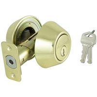 DEADBOLT DBL CYL PB KA3 BOX PK