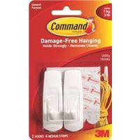 HOOK UTILITY MED W/STRIP WHT
