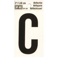 LETTER HOUSE C 2IN REFL BLK