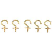 CUP HOOK SOLID BRASS 5/8IN 5PC