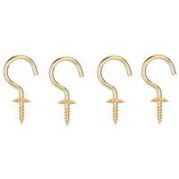 CUP HOOK SOLID BRASS 1IN 4PC