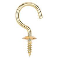 CUP HOOK SOLID BRASS 1IN