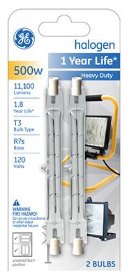 GE 2PK 500W QTZ Lamp