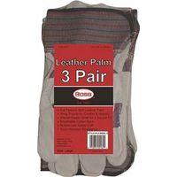 GLOVE SPLIT LEATHER PALM 3 PR