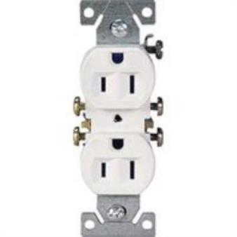 RECPT DUPLEX STD 3WIRE 15A WHT