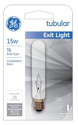 GE 15W CLR EXIT BULB