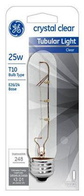 GE 25W CLR Tube Bulb