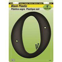 NUMBER HOUSE 0 PLASTIC 6IN BLK
