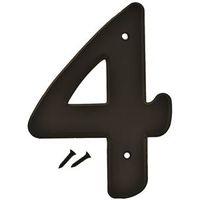 NUMBER HOUSE 4 PLASTIC 6IN BLK