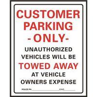 SIGN CUSTOMER PARKING ONLY