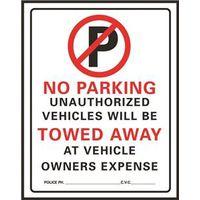 SIGN NO PARKING 15X19IN PLASTC