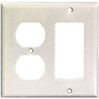 WALL PLT 2G RECPT/DECR STD WHT