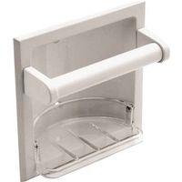 SOAP DISH-GRAB BAR RECESSD WHT