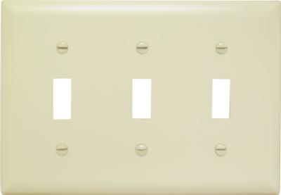 WALL PLATE PLASTIC 3G IVORY