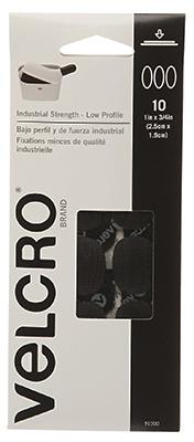 10PK BLK VELCRO OVALS