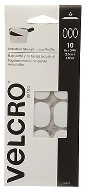10PK WHT VELCRO SQUARES