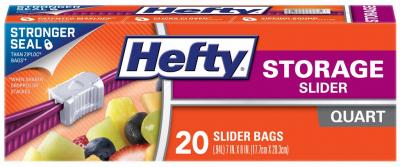 HEFTY ONE ZIP QUART 22CT