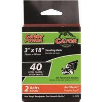 3X18IN 40GRIT ALUM OX BELT 2PK