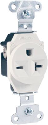 20A WHT HD SGL OUTLET